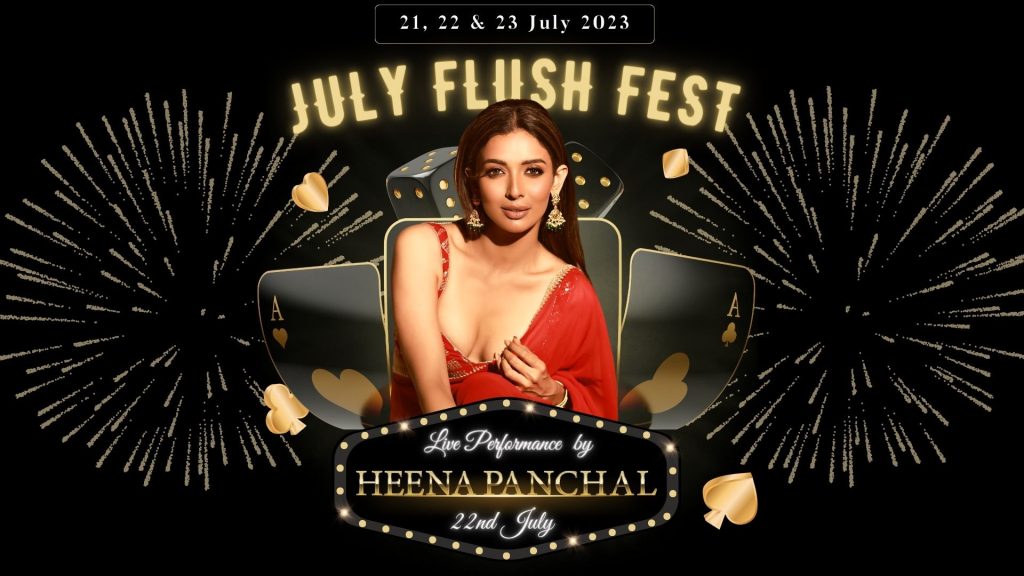 Image featuring Celebrity guest Heena Panchal for Big Bull Casino's July Flush Festival